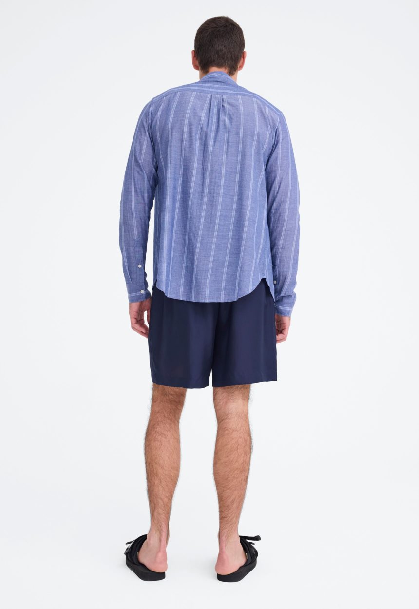 Jac + Jack Beckett Shirt - Wide Stripe Denim Blue